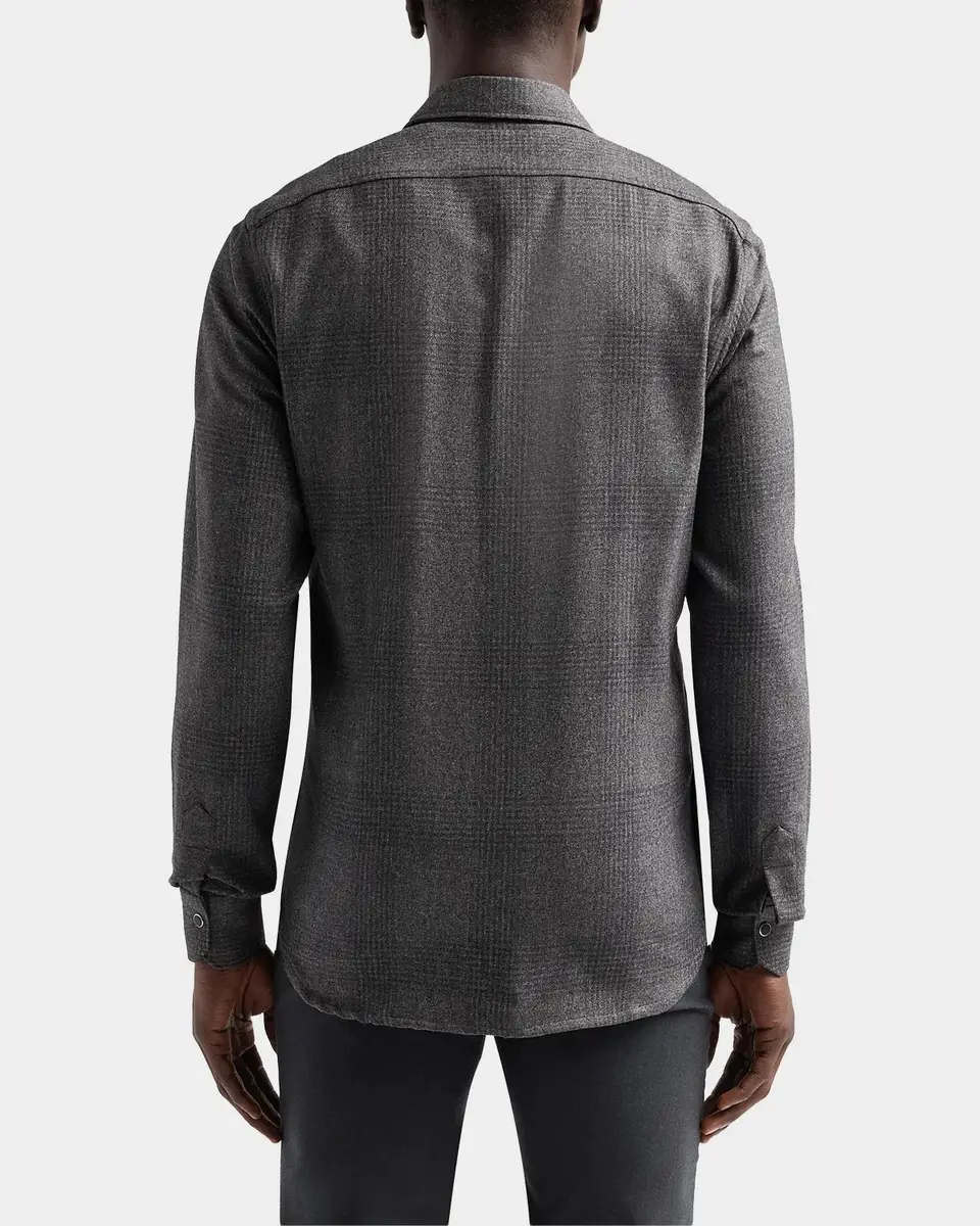 Kiton Men's Buba Plaid Wool-Cotton-Cashmere Shirt | Thumbnail 3