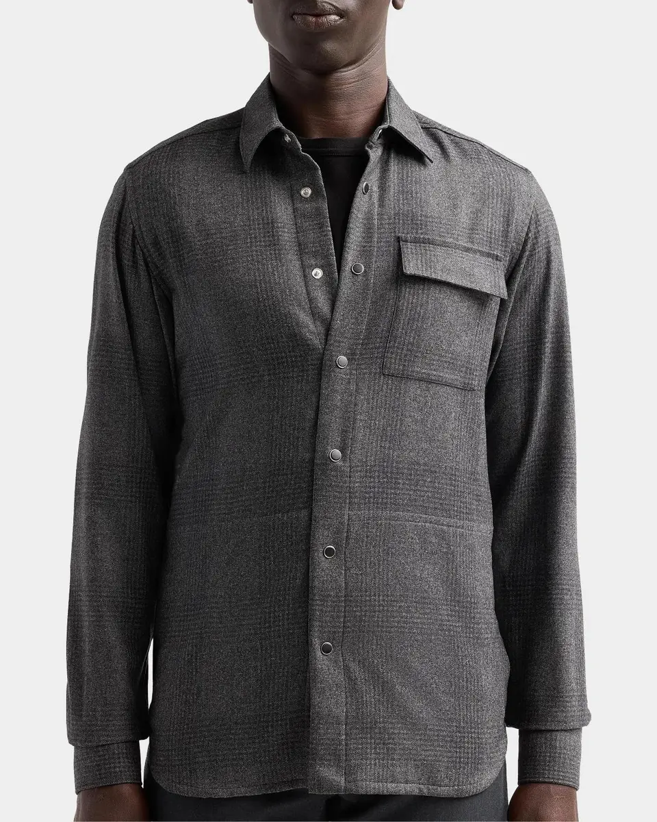Kiton Men's Buba Plaid Wool-Cotton-Cashmere Shirt | Thumbnail 5