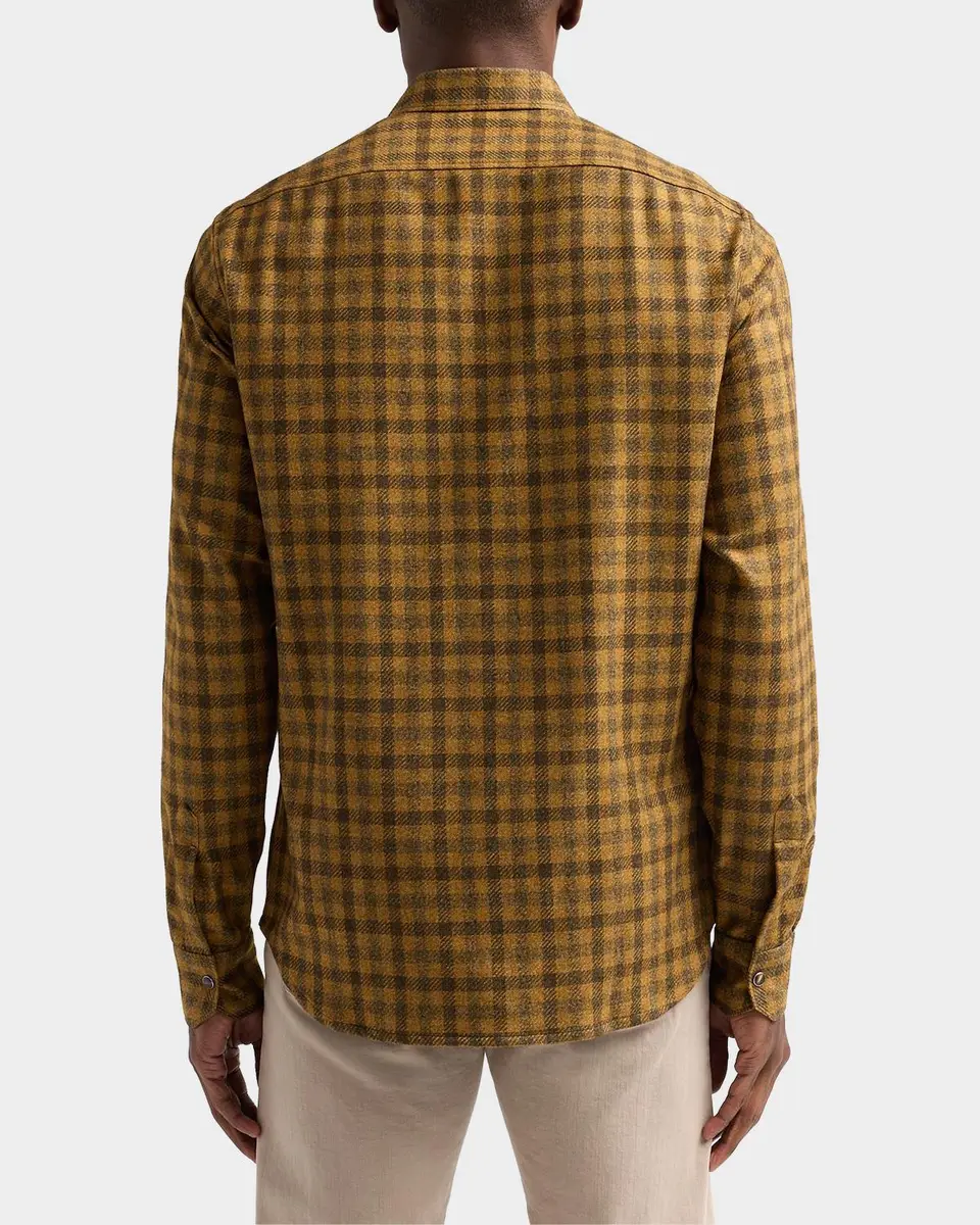 Kiton Men's Buba Plaid Cashmere Snap-Front Shirt | Thumbnail 3