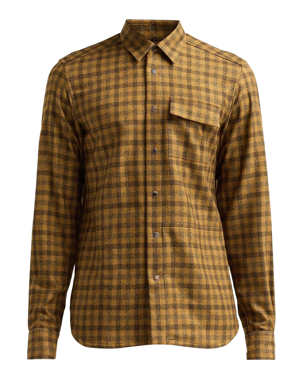 Men's Buba Plaid Cashmere Snap-Front Shirt Men's Buba Plaid Cashmere Snap-Front Shirt