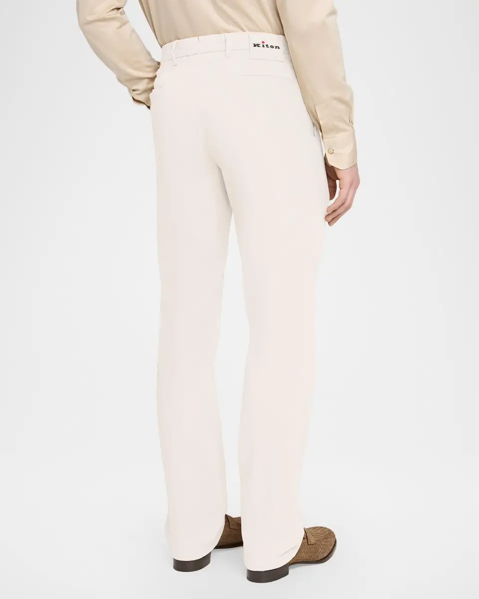 Kiton Men's Stretch Tapered Leg Flat-Front Trousers | Thumbnail 3