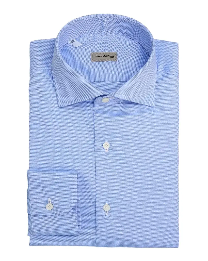 Sartorio Men's Basic Textured Cotton Shirt