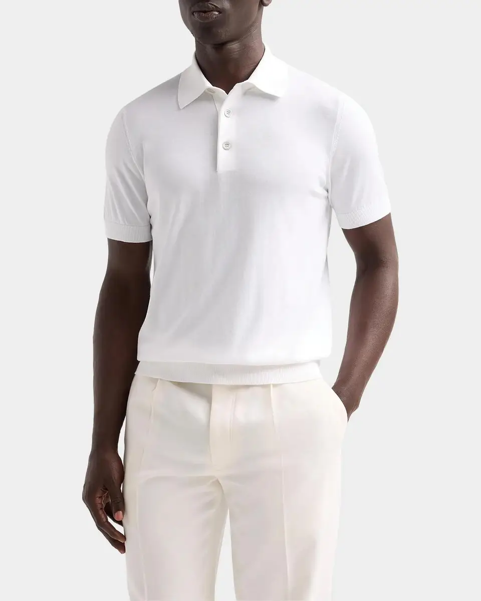 Sartorio Men's Knit Cotton Polo Shirt | Thumbnail 4 Sartorio Men's Knit Cotton Polo Shirt | Thumbnail 4