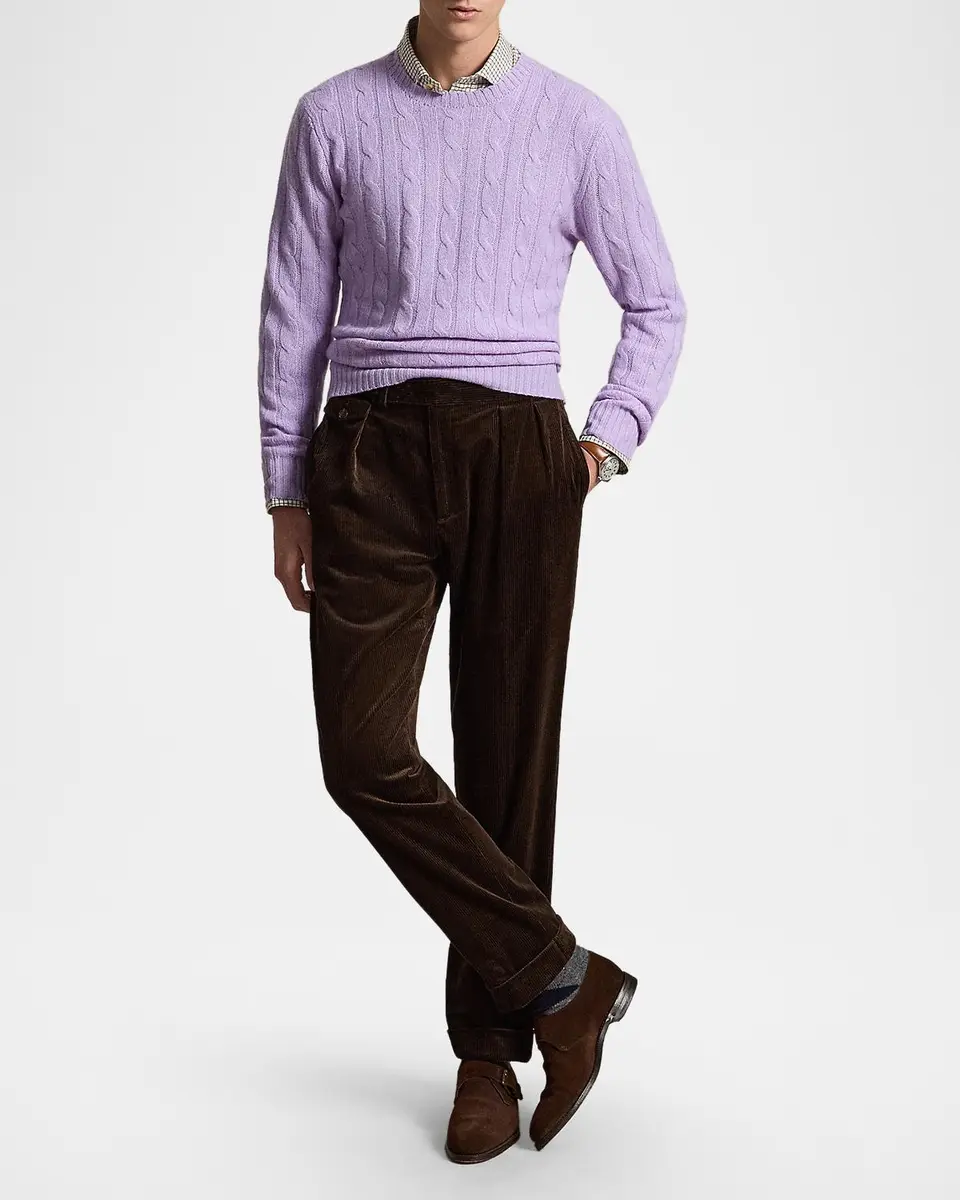 Polo Ralph Lauren Men's Iconic Cable-Knit Cashmere Sweater | Thumbnail 2