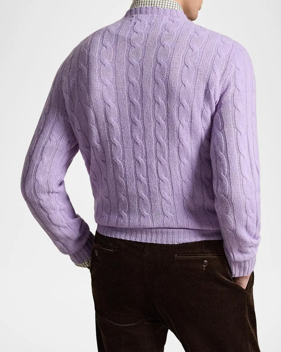 Polo Ralph Lauren Men's Iconic Cable-Knit Cashmere Sweater | Thumbnail 3