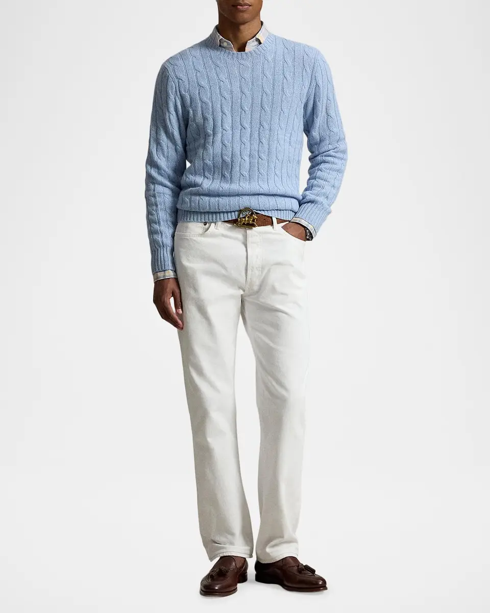 Polo Ralph Lauren Men's Iconic Cable-Knit Cashmere Sweater | Thumbnail 2 Polo Ralph Lauren Men's Iconic Cable-Knit Cashmere Sweater | Thumbnail 2