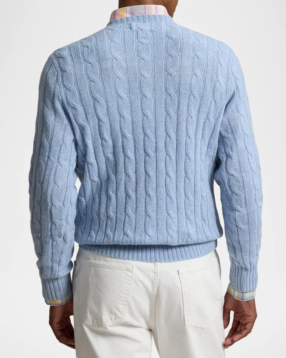 Polo Ralph Lauren Men's Iconic Cable-Knit Cashmere Sweater | Thumbnail 3 Polo Ralph Lauren Men's Iconic Cable-Knit Cashmere Sweater | Thumbnail 3