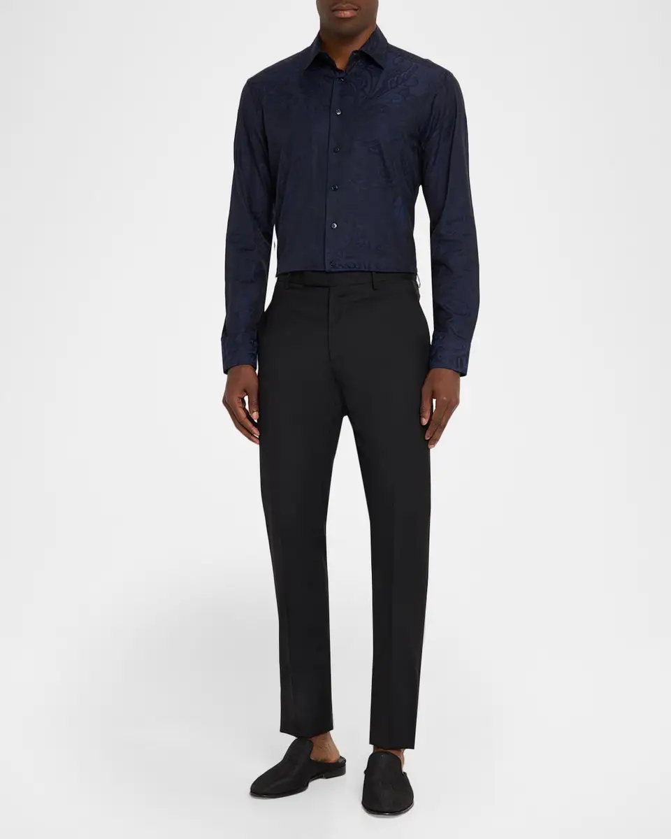 Etro Men's Roma Tapered-Leg Tuxedo Trousers | Thumbnail 2