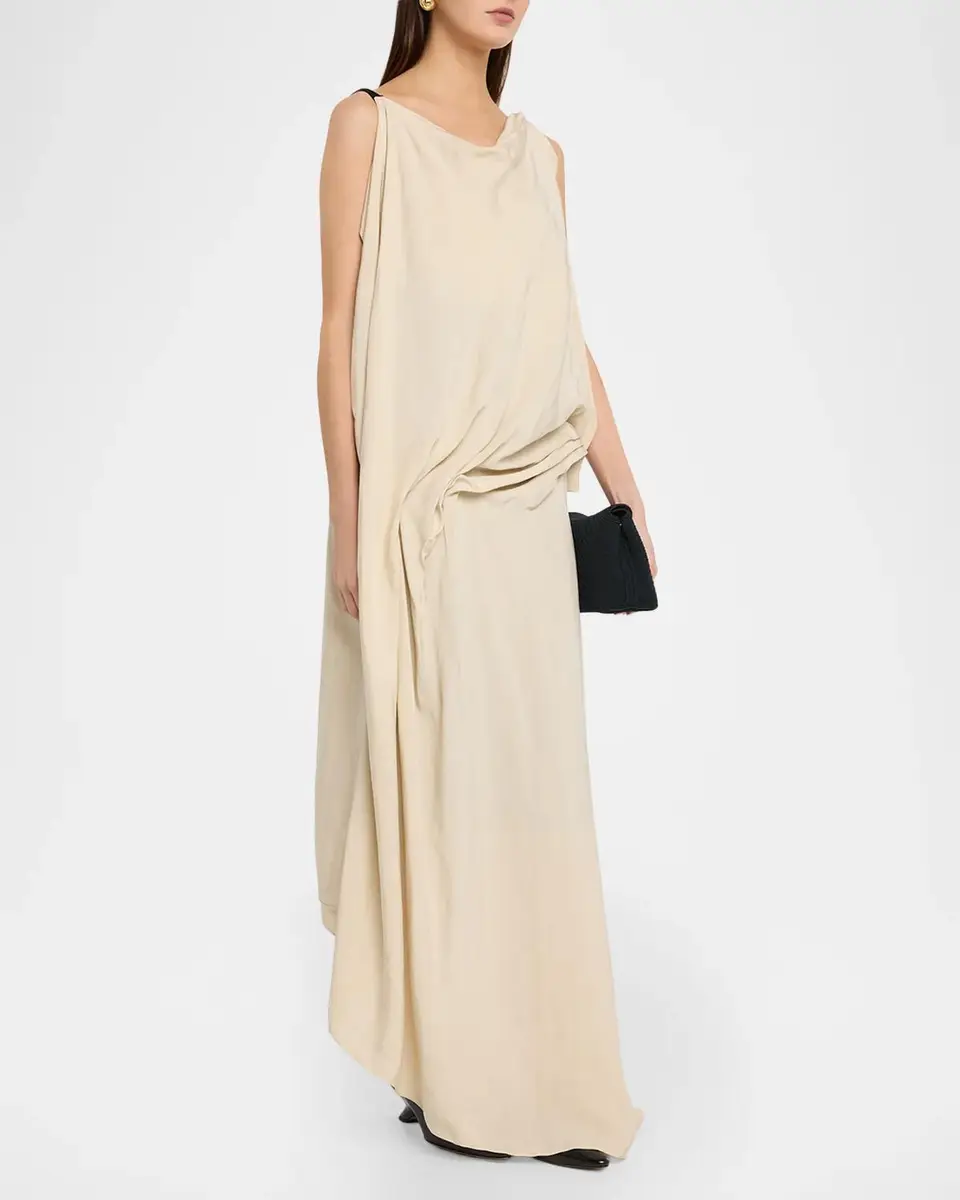 Diotima Aleatorio Asymmetric Draped High-Low Dress | Thumbnail 4