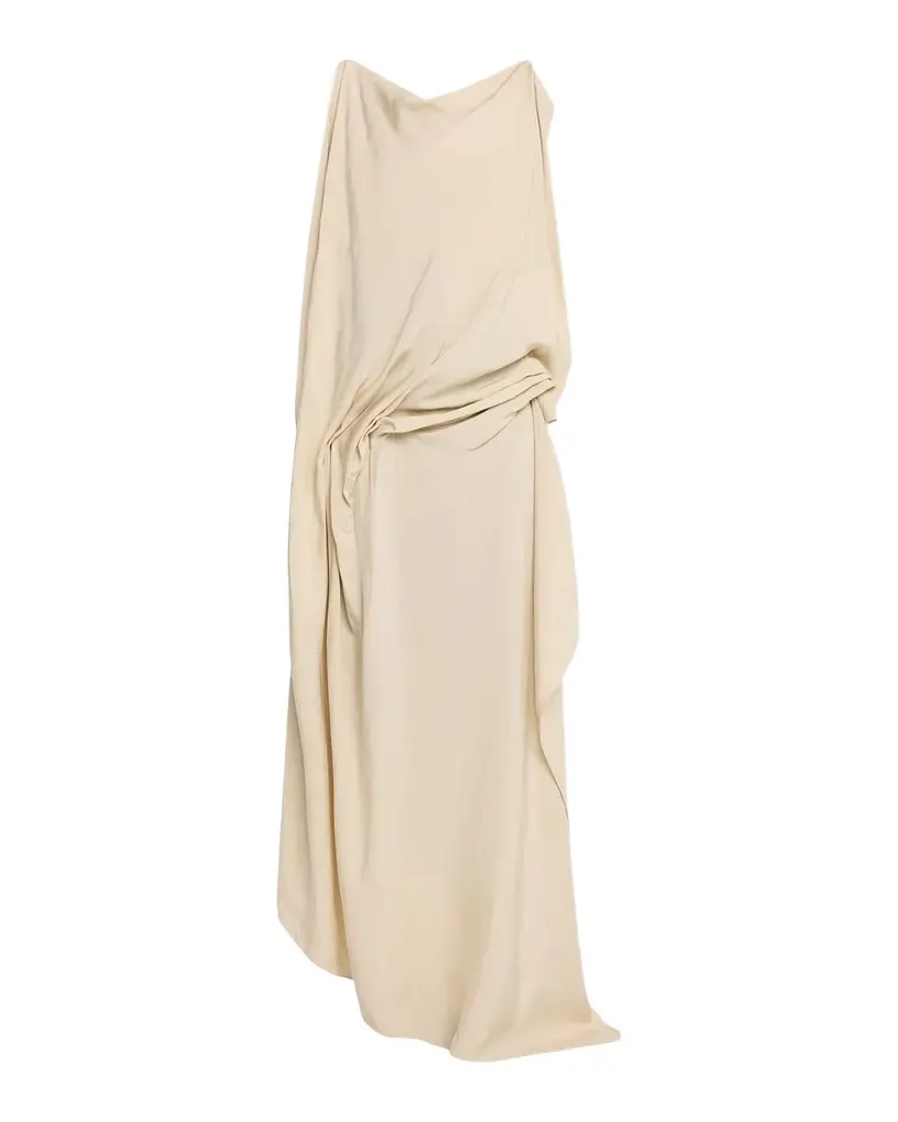 Aleatorio Asymmetric Draped High-Low Dress