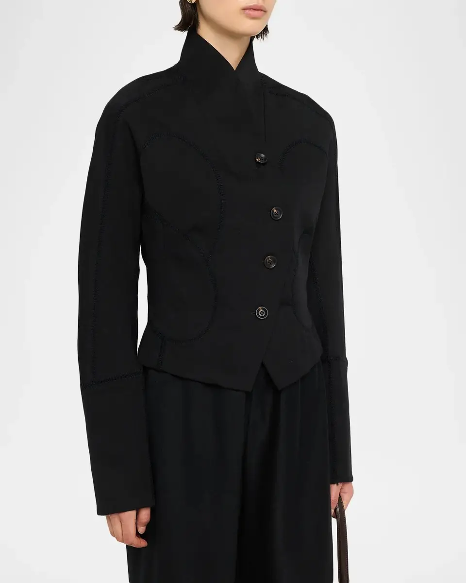 Diotima Idolo Stitched Wool Gabardine Blazer Jacket | Thumbnail 4 Diotima Idolo Stitched Wool Gabardine Blazer Jacket | Thumbnail 4