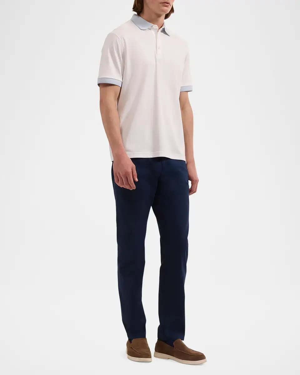 Bugatchi Men's Contrast Collar Cotton Polo Shirt | Thumbnail 2 Bugatchi Men's Contrast Collar Cotton Polo Shirt | Thumbnail 2