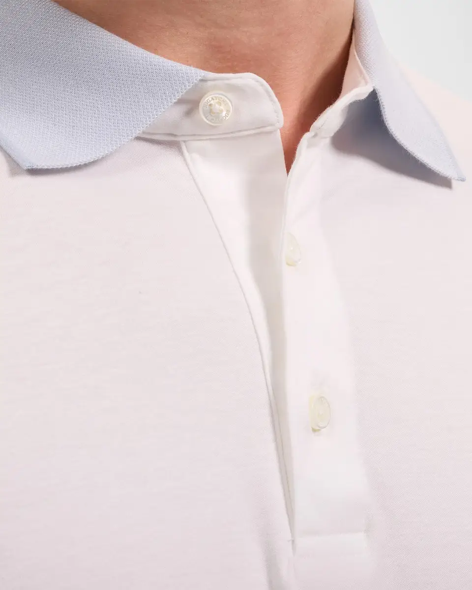 Bugatchi Men's Contrast Collar Cotton Polo Shirt | Thumbnail 5 Bugatchi Men's Contrast Collar Cotton Polo Shirt | Thumbnail 5