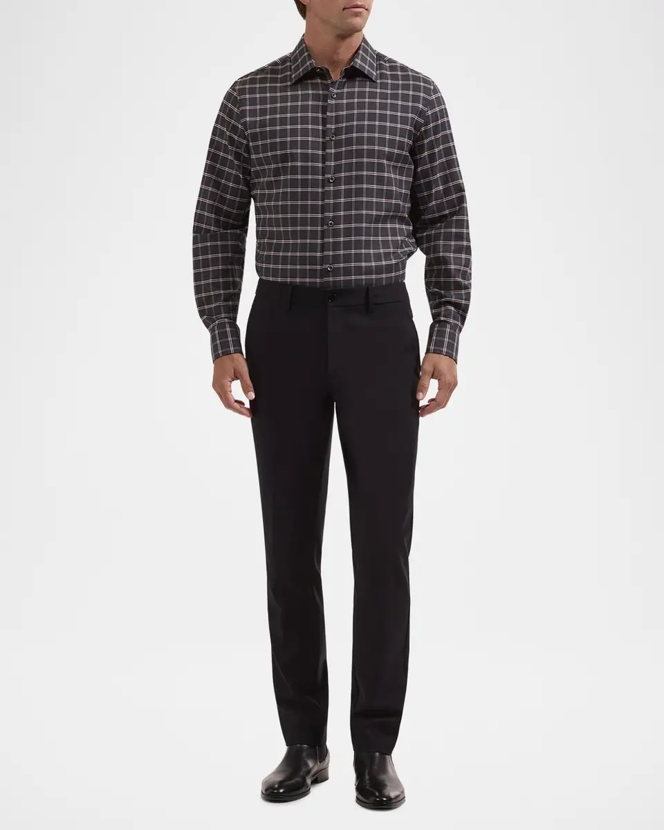 Bugatchi Men's Julian Woven Shaped Cotton-Cashmere Shirt | Thumbnail 2 Bugatchi Men's Julian Woven Shaped Cotton-Cashmere Shirt | Thumbnail 2