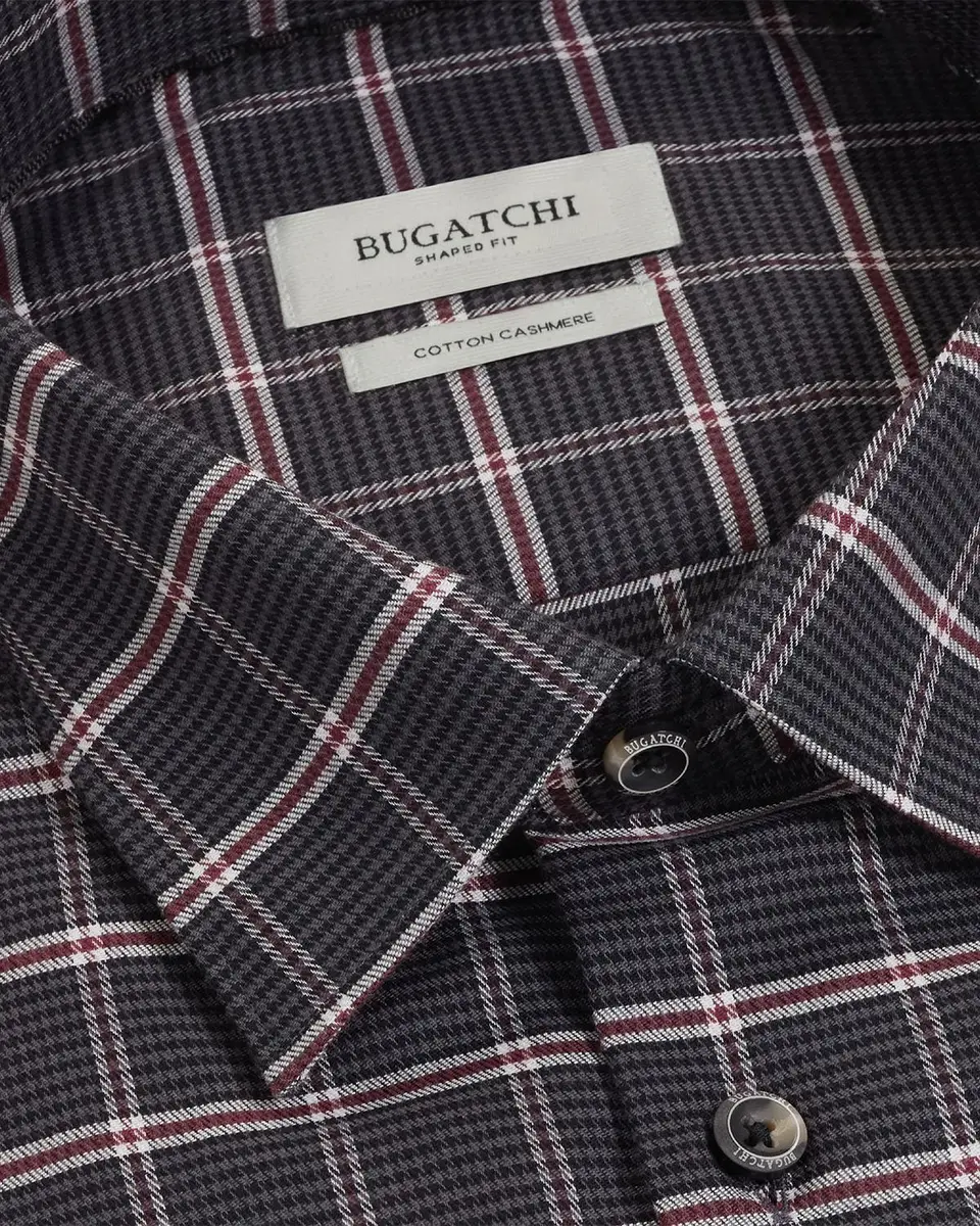 Bugatchi Men's Julian Woven Shaped Cotton-Cashmere Shirt | Thumbnail 5 Bugatchi Men's Julian Woven Shaped Cotton-Cashmere Shirt | Thumbnail 5