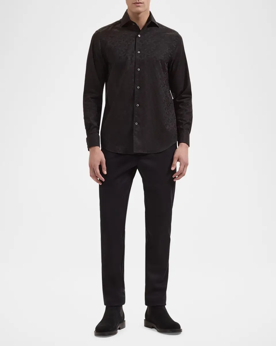 Bugatchi Men's Alvin Woven Shaped Cotton Shirt | Thumbnail 2 Bugatchi Men's Alvin Woven Shaped Cotton Shirt | Thumbnail 2