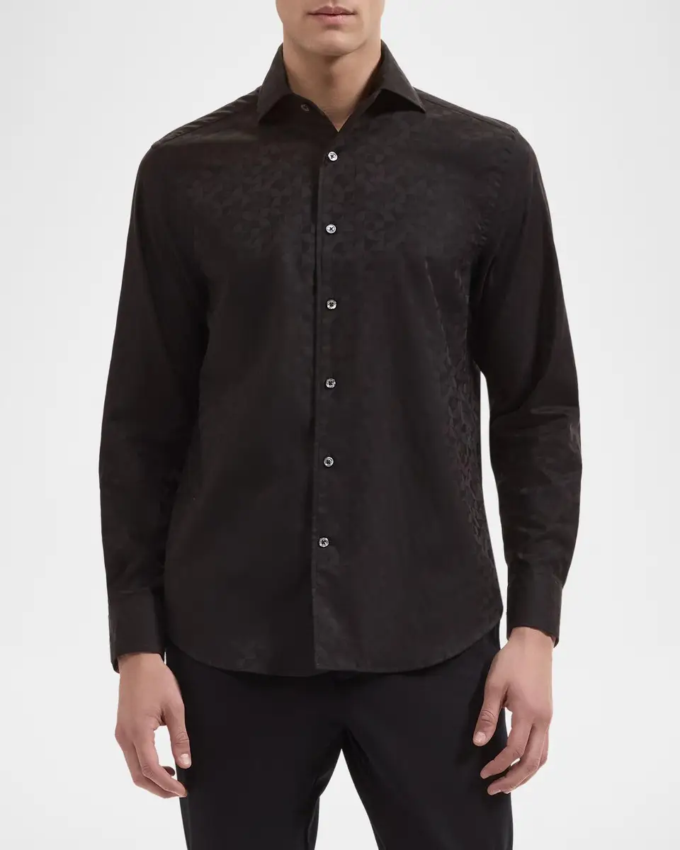 Bugatchi Men's Alvin Woven Shaped Cotton Shirt | Thumbnail 4 Bugatchi Men's Alvin Woven Shaped Cotton Shirt | Thumbnail 4