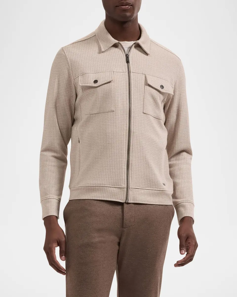 Bugatchi Men's Houndstooth Full-Zip Jacket | Thumbnail 4 Bugatchi Men's Houndstooth Full-Zip Jacket | Thumbnail 4