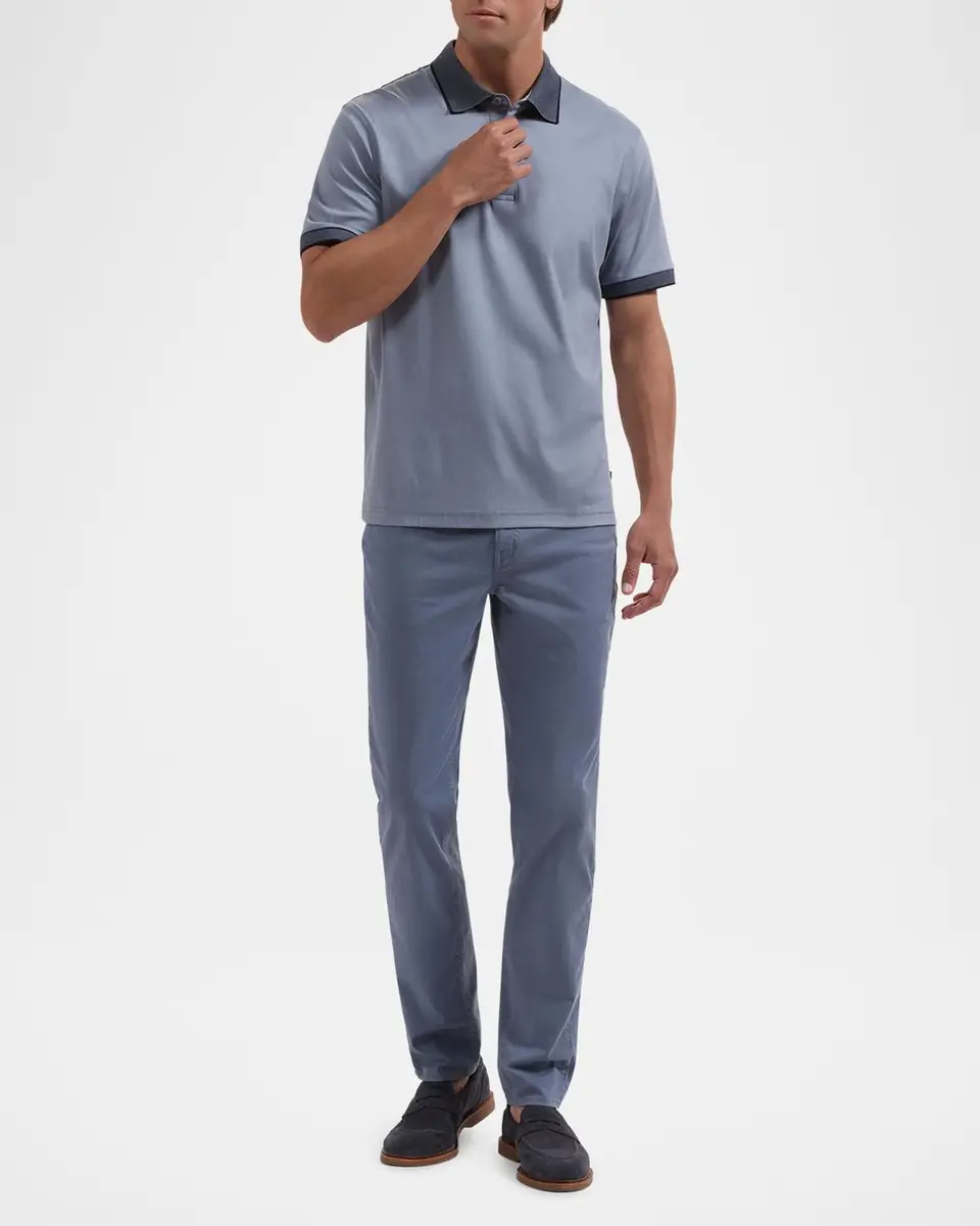 Bugatchi Men's Contrast Collar Cotton Polo Shirt | Thumbnail 2 Bugatchi Men's Contrast Collar Cotton Polo Shirt | Thumbnail 2