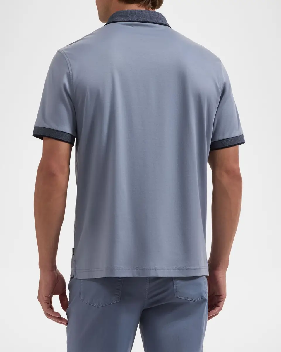 Bugatchi Men's Contrast Collar Cotton Polo Shirt | Thumbnail 3 Bugatchi Men's Contrast Collar Cotton Polo Shirt | Thumbnail 3
