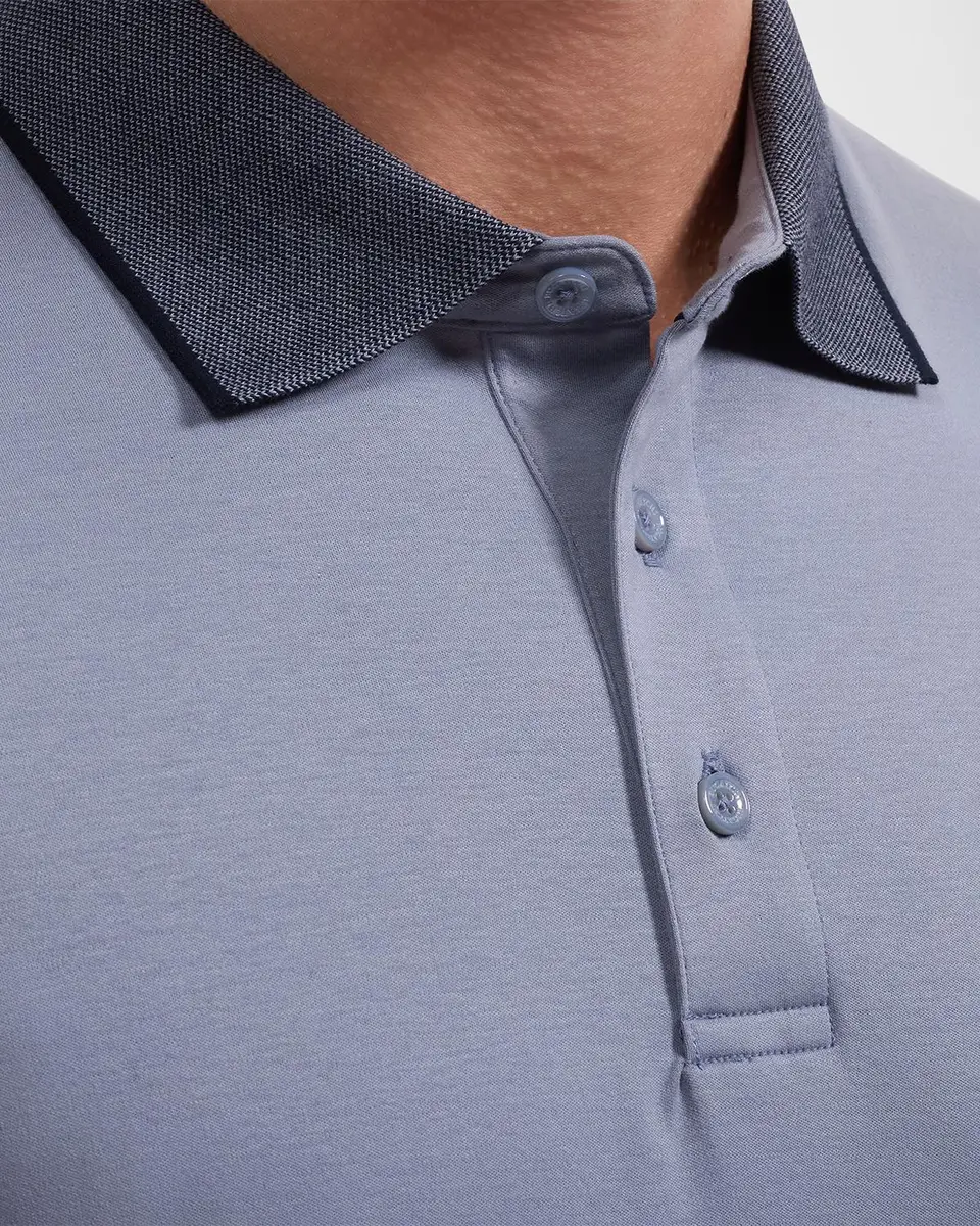 Bugatchi Men's Contrast Collar Cotton Polo Shirt | Thumbnail 5 Bugatchi Men's Contrast Collar Cotton Polo Shirt | Thumbnail 5