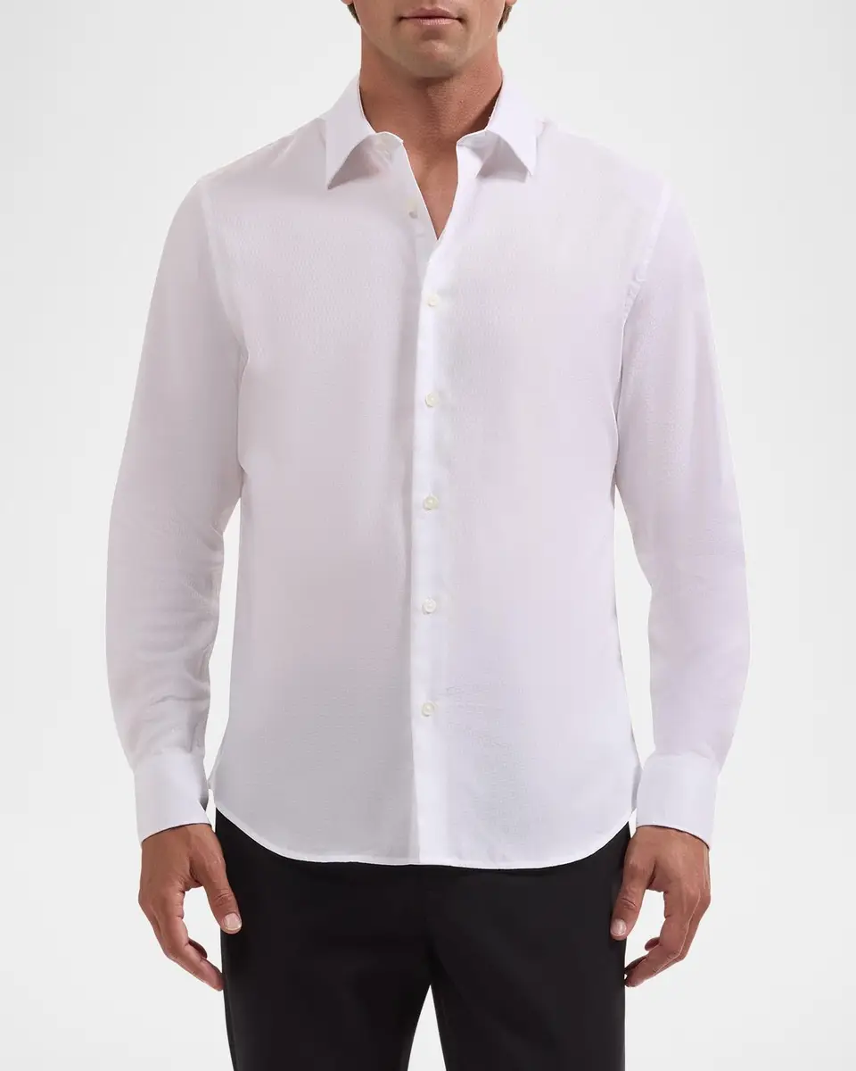 Bugatchi Men's Julian Woven Shaped-Fit Sport Shirt | Thumbnail 4 Bugatchi Men's Julian Woven Shaped-Fit Sport Shirt | Thumbnail 4