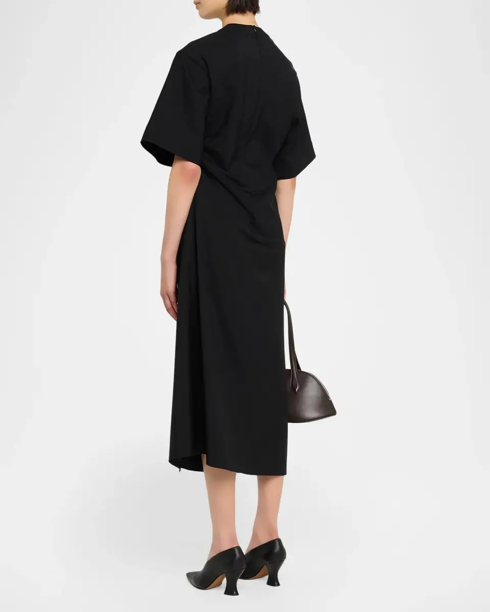 RÓHE Sculptural Draped Short-Sleeve Midi Dress | Thumbnail 3 RÓHE Sculptural Draped Short-Sleeve Midi Dress | Thumbnail 3