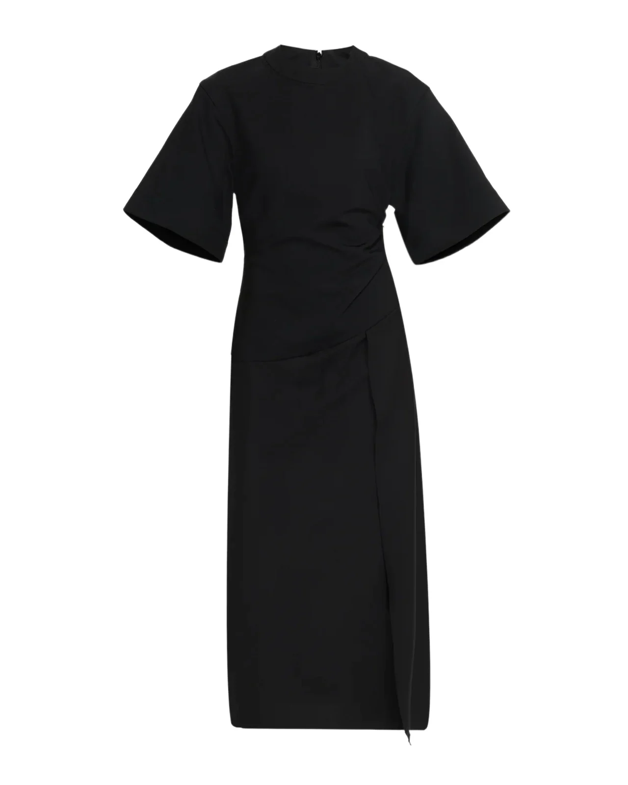 RÓHE Sculptural Draped Short-Sleeve Midi Dress