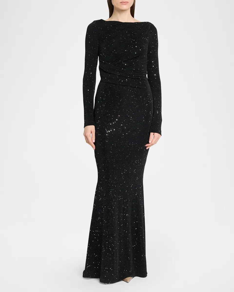 Talbot Runhof Spectrum Jersey Long-Sleeve Mermaid Gown | Thumbnail 2 Talbot Runhof Spectrum Jersey Long-Sleeve Mermaid Gown | Thumbnail 2