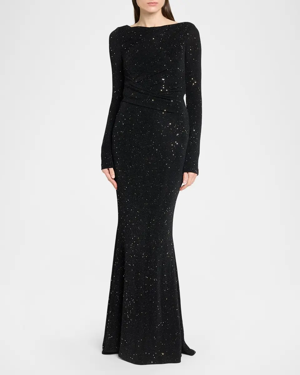Talbot Runhof Spectrum Jersey Long-Sleeve Mermaid Gown | Thumbnail 4 Talbot Runhof Spectrum Jersey Long-Sleeve Mermaid Gown | Thumbnail 4