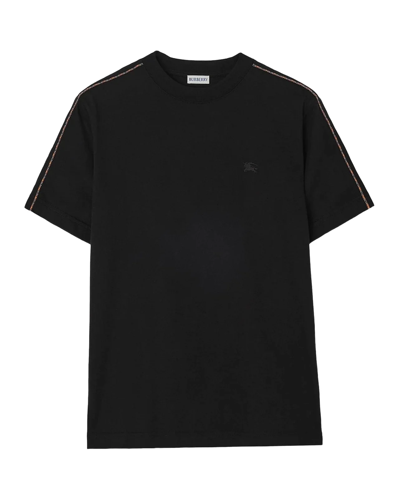 Burberry Men's Seth Check Piping Cotton Crewneck T-Shirt