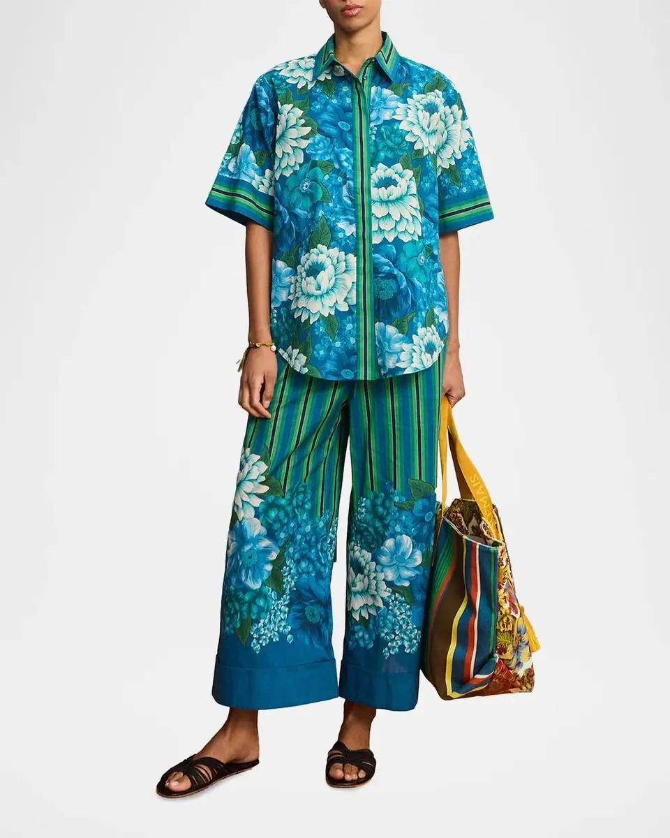 ALÉMAIS Margo Striped Floral Cuffed Pants | Thumbnail 2 ALÉMAIS Margo Striped Floral Cuffed Pants | Thumbnail 2