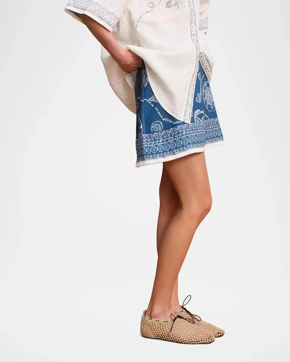 ALÉMAIS Lucky Printed Linen Mini Skirt | Thumbnail 4 ALÉMAIS Lucky Printed Linen Mini Skirt | Thumbnail 4