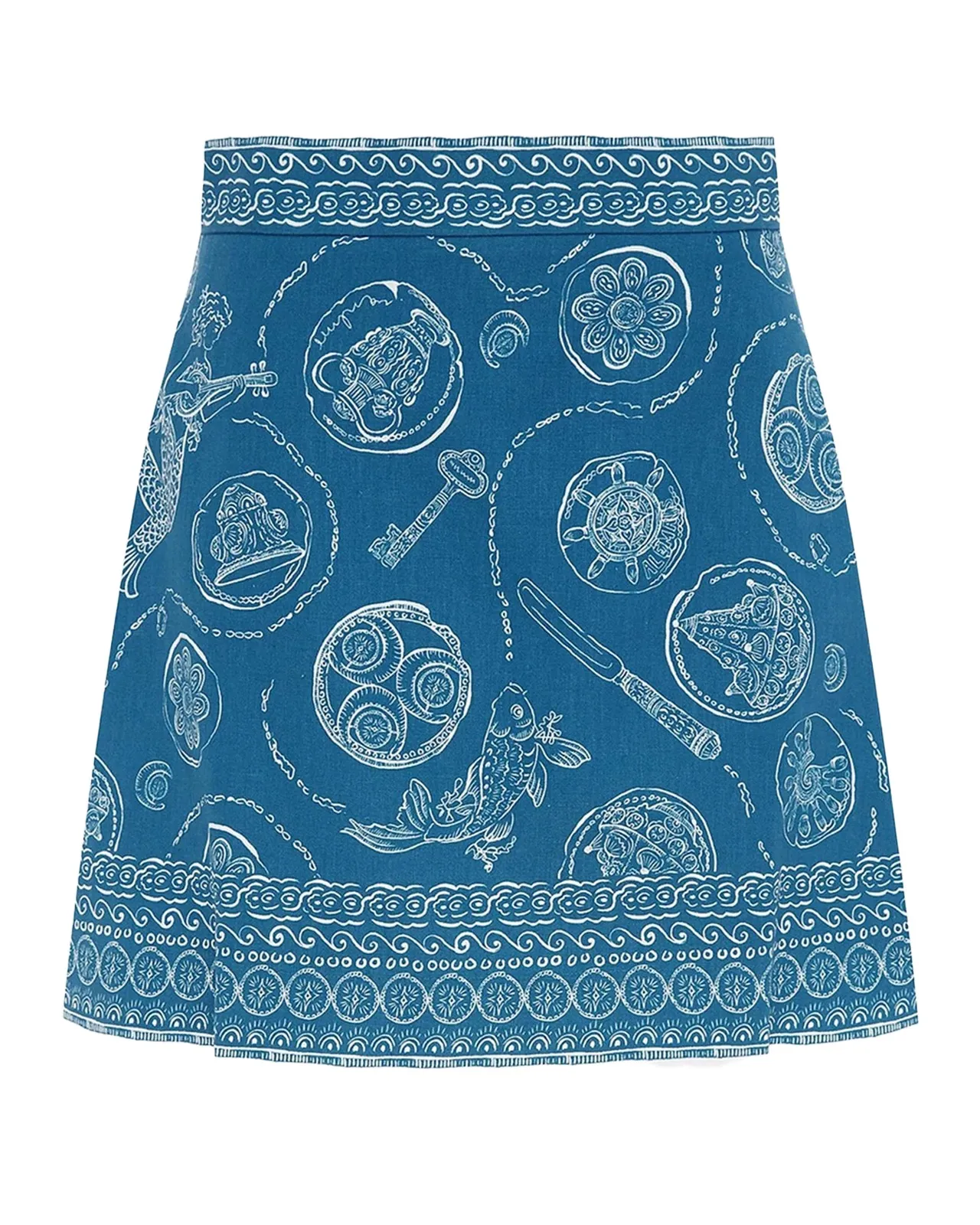 Lucky Printed Linen Mini Skirt Lucky Printed Linen Mini Skirt