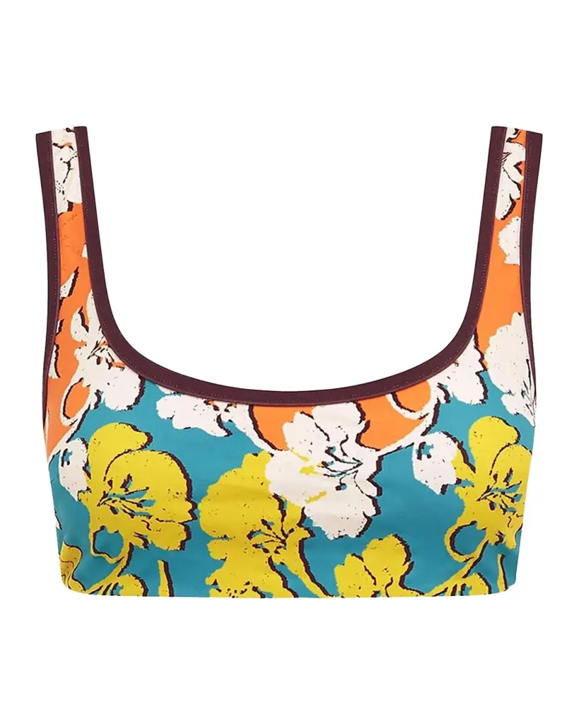 Splice Floral Scoopneck Bikini Top