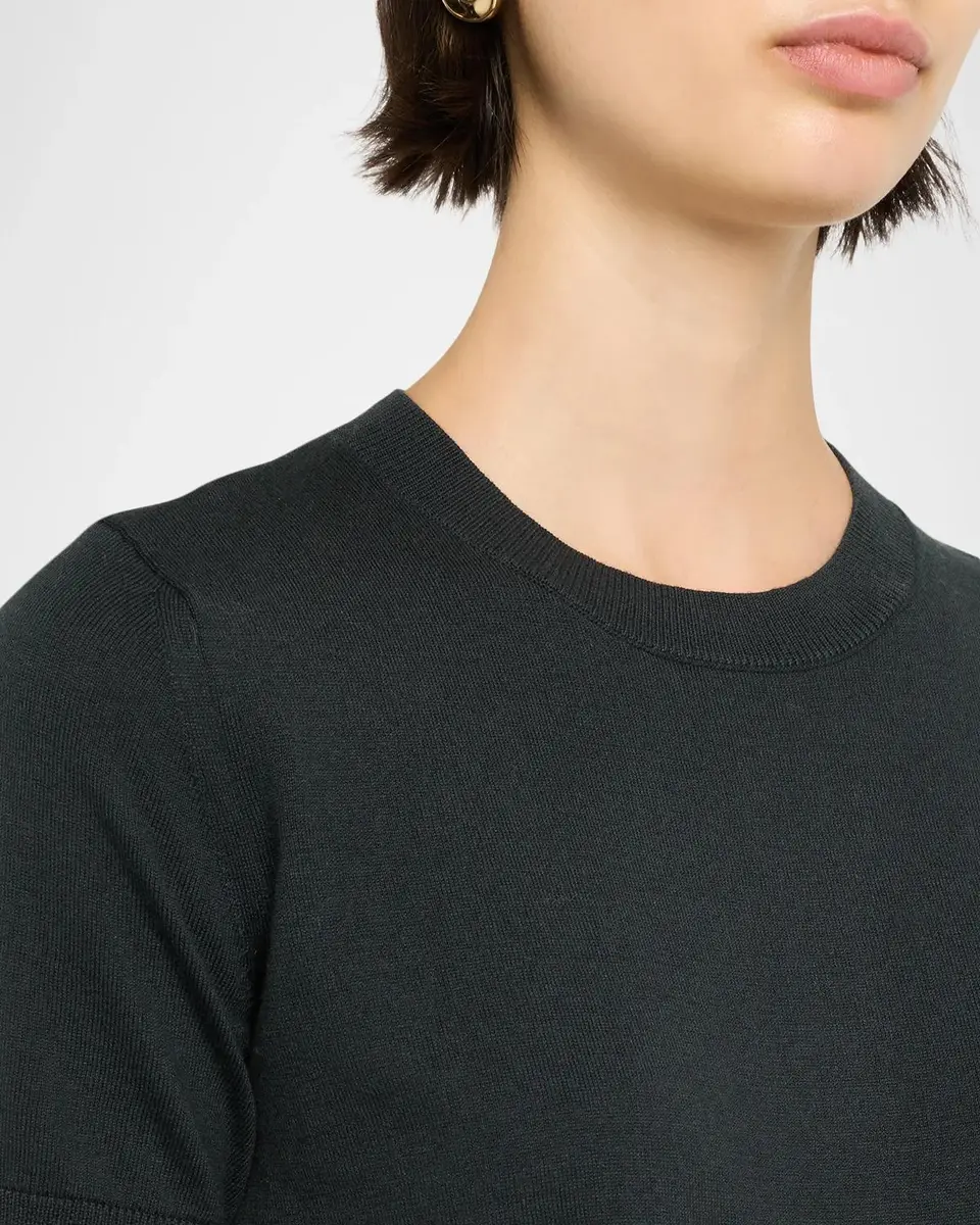 Max Mara Short-Sleeve Cotton Knit Crewneck Sweater | Thumbnail 5 Max Mara Short-Sleeve Cotton Knit Crewneck Sweater | Thumbnail 5