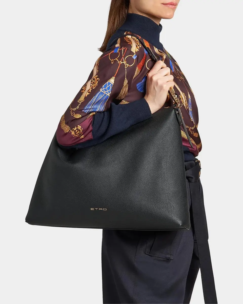 Etro Large Tumbled Leather Hobo Shoulder Bag | Thumbnail 2 Etro Large Tumbled Leather Hobo Shoulder Bag | Thumbnail 2