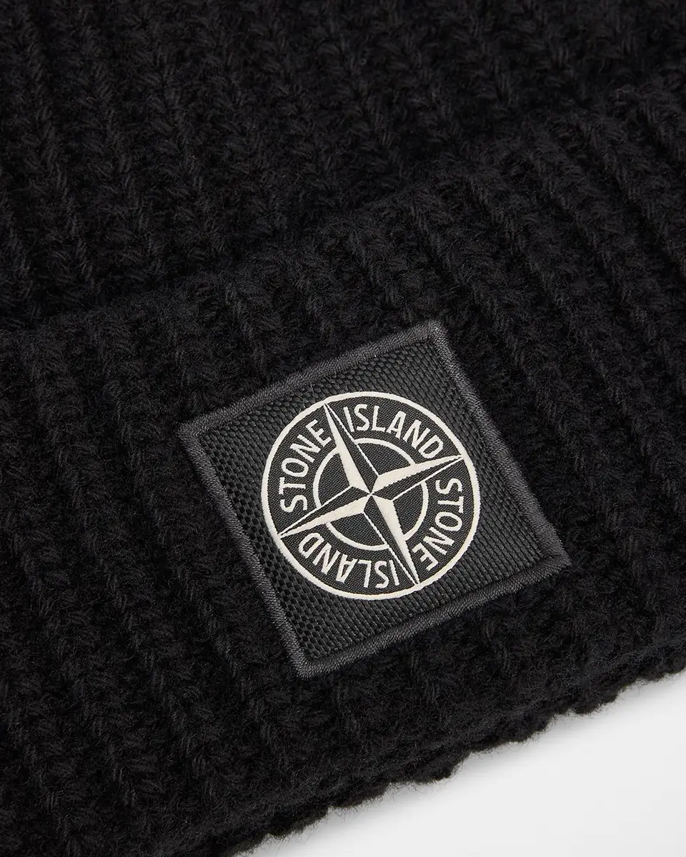 Stone Island Men's Rib-Knit Wool Beanie | Thumbnail 2 Stone Island Men's Rib-Knit Wool Beanie | Thumbnail 2