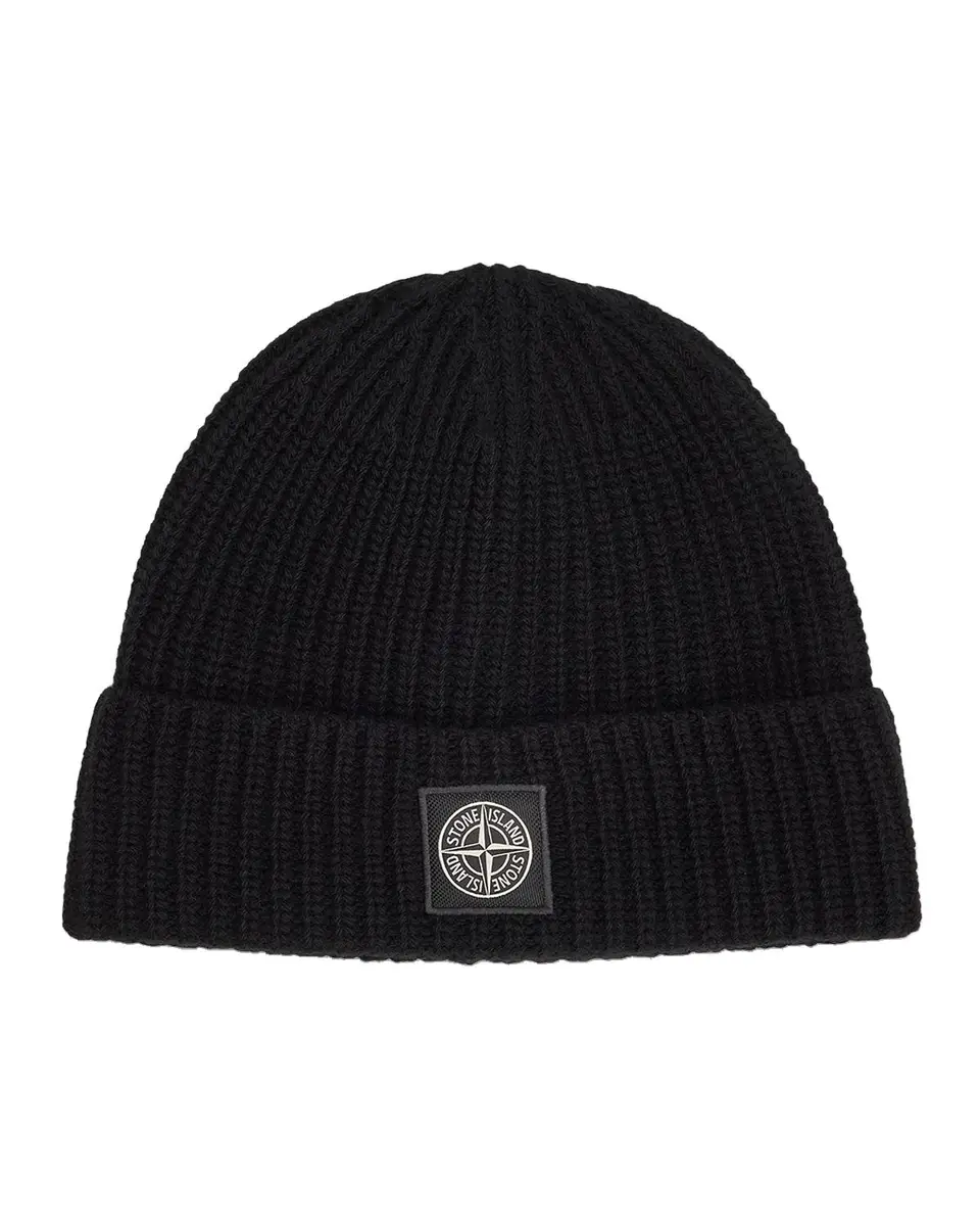 Stone Island Men's Rib-Knit Wool Beanie | Thumbnail 3 Stone Island Men's Rib-Knit Wool Beanie | Thumbnail 3