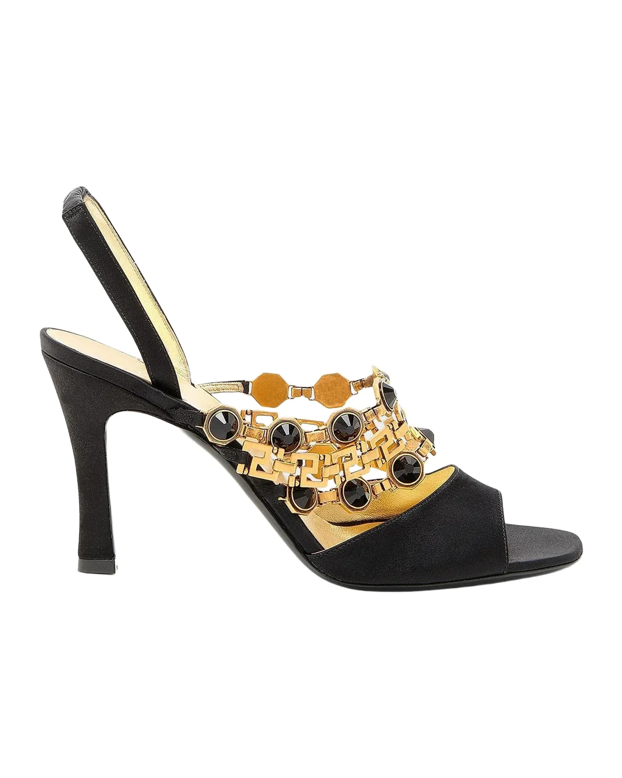 90MM Embellished Leather Slingback Sandals 90MM Embellished Leather Slingback Sandals