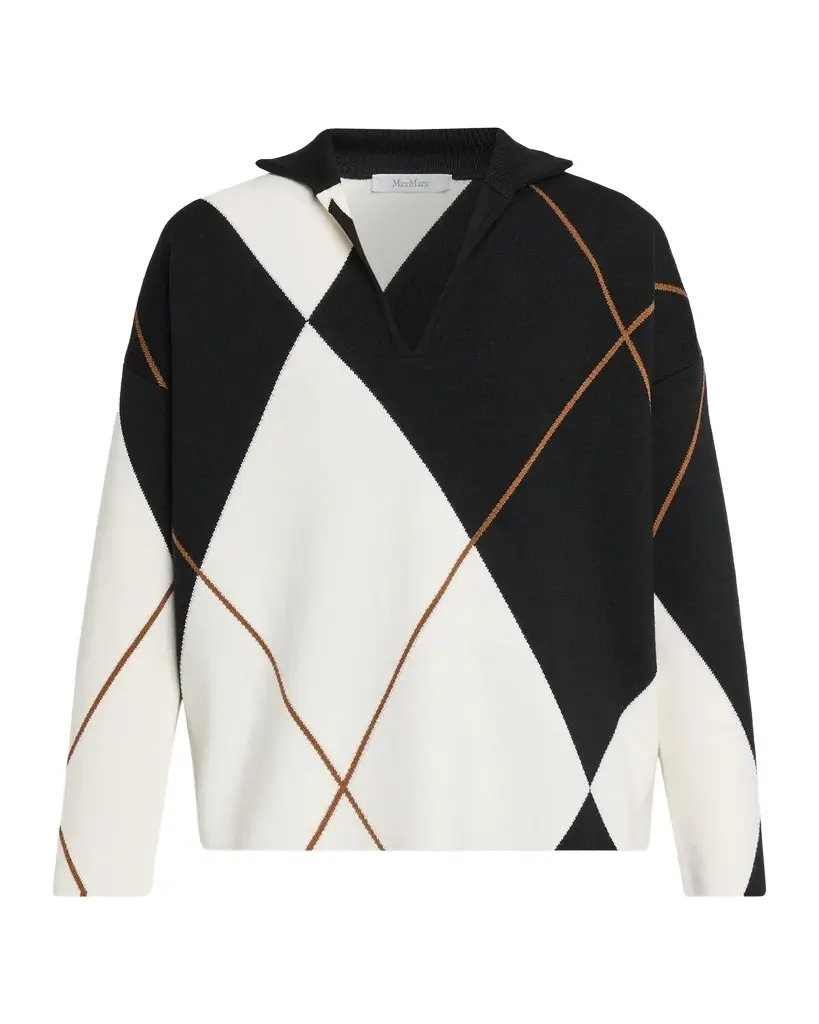 Argyle Wool Knit Polo Sweater Argyle Wool Knit Polo Sweater