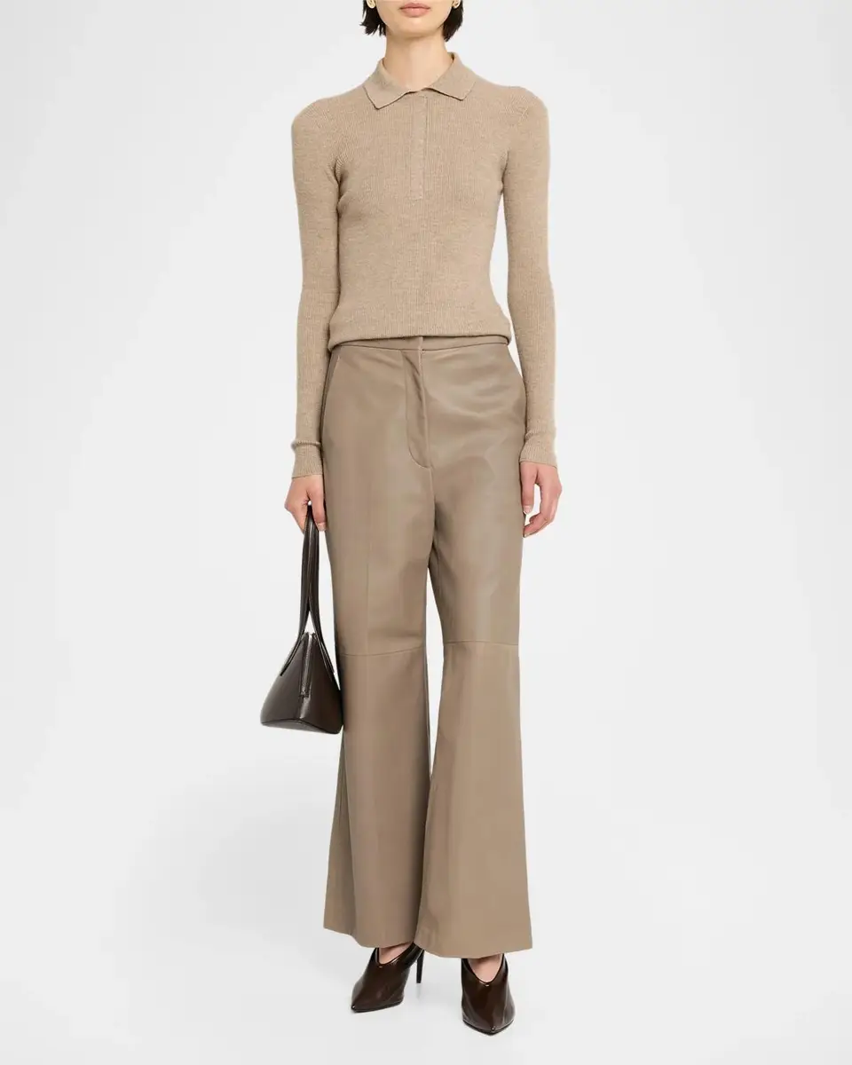Max Mara Cashmere Rib Fitted Polo Sweater | Thumbnail 2 Max Mara Cashmere Rib Fitted Polo Sweater | Thumbnail 2