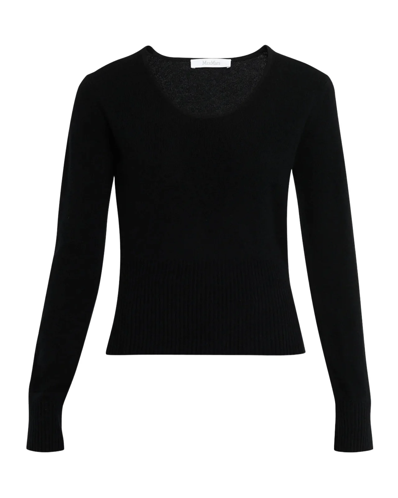 Max Mara Scoop-Neck Fitted Wool-Cashmere Sweater