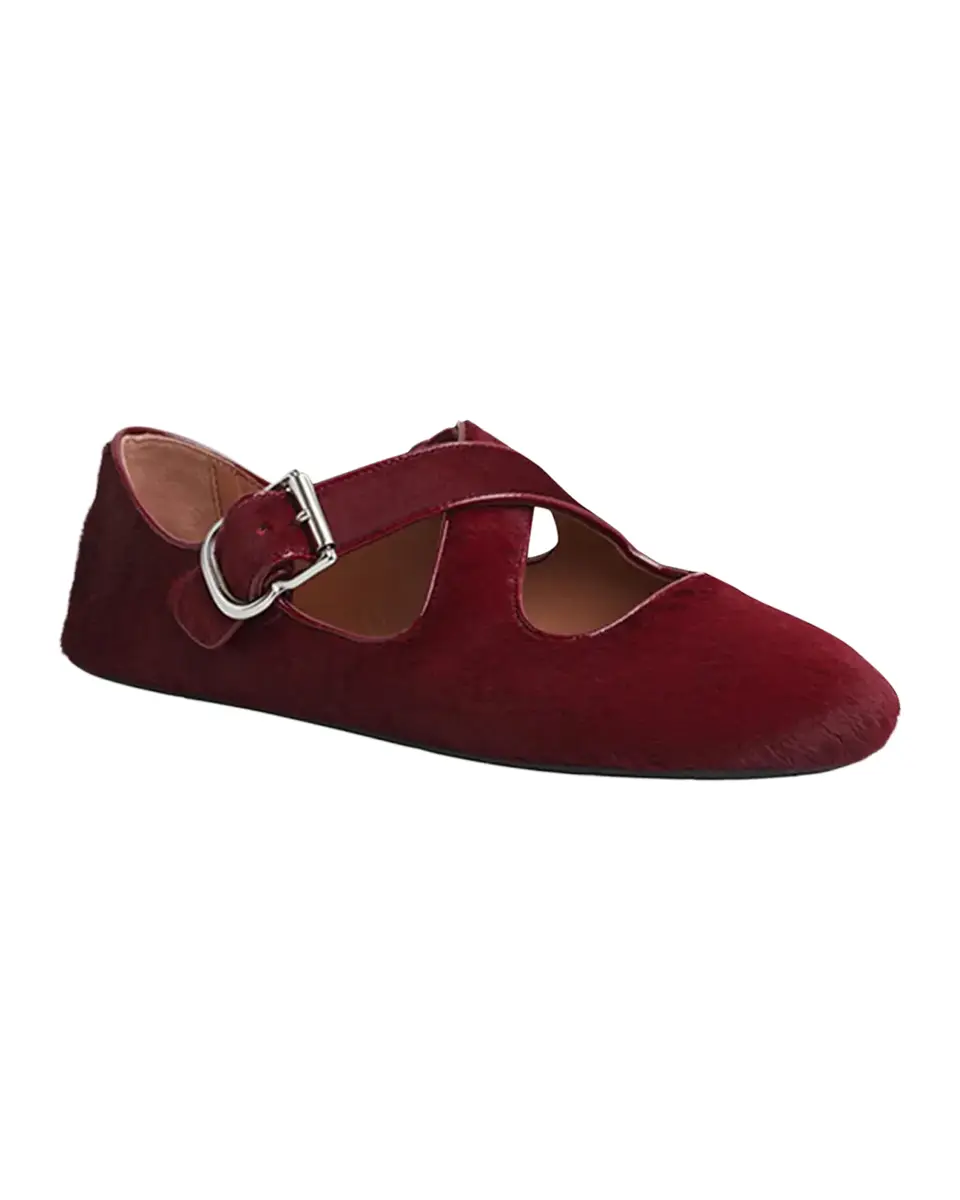 Alaïa Crisscross Calf Hair Ballerina Flats | Thumbnail 2 Alaïa Crisscross Calf Hair Ballerina Flats | Thumbnail 2