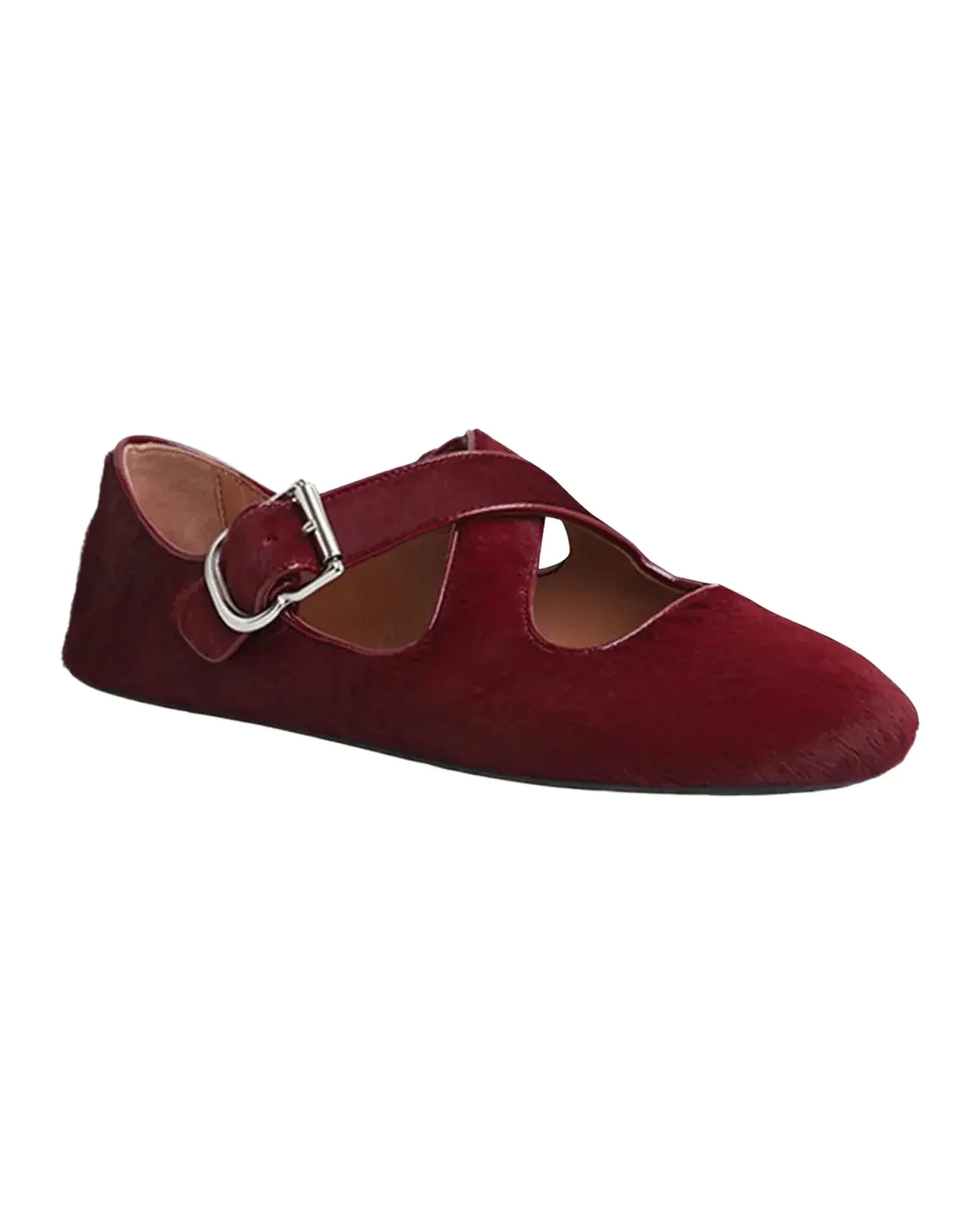 Crisscross Calf Hair Ballerina Flats Crisscross Calf Hair Ballerina Flats