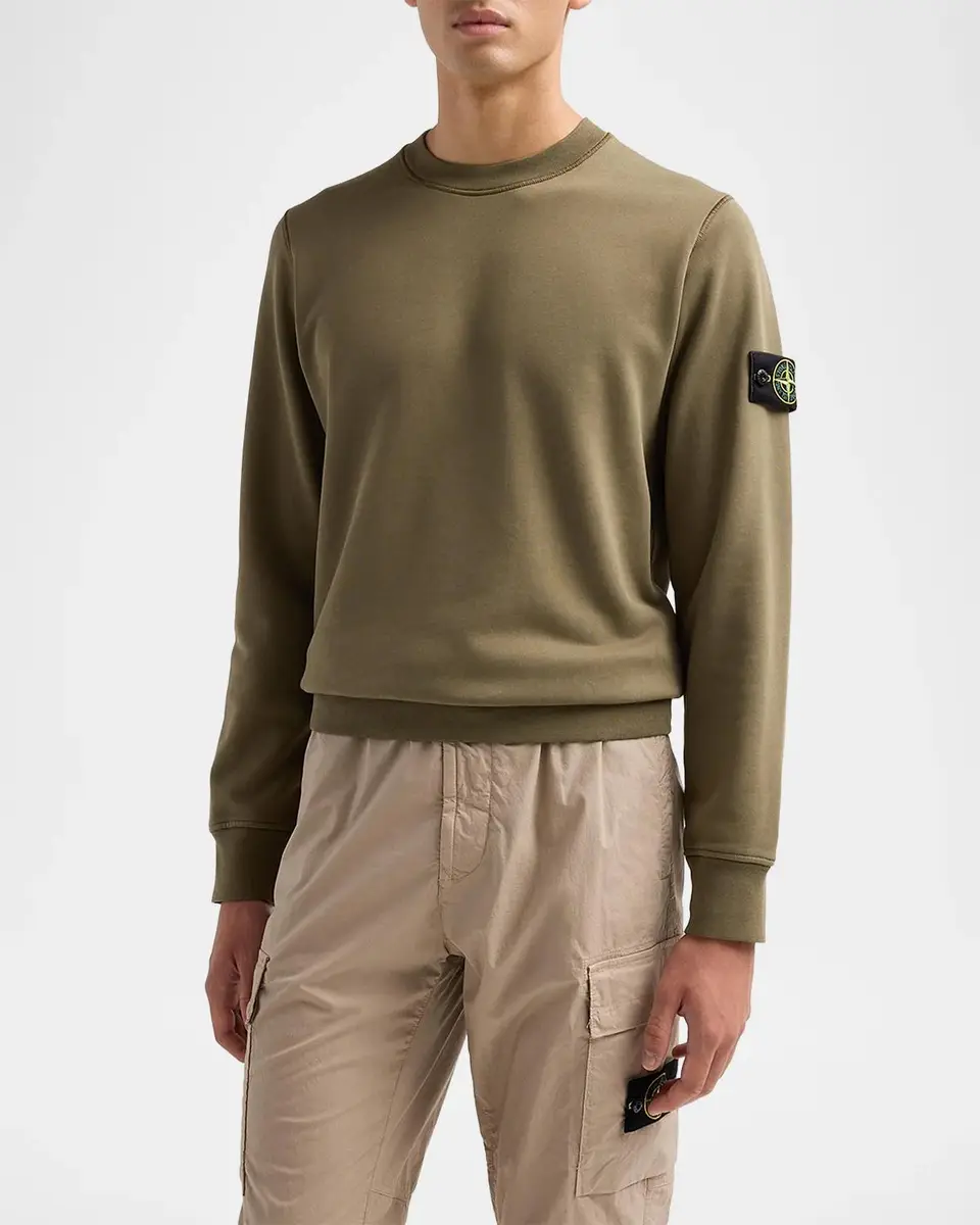 Stone Island Men's Felpa Cotton Crewneck Sweatshirt | Thumbnail 4