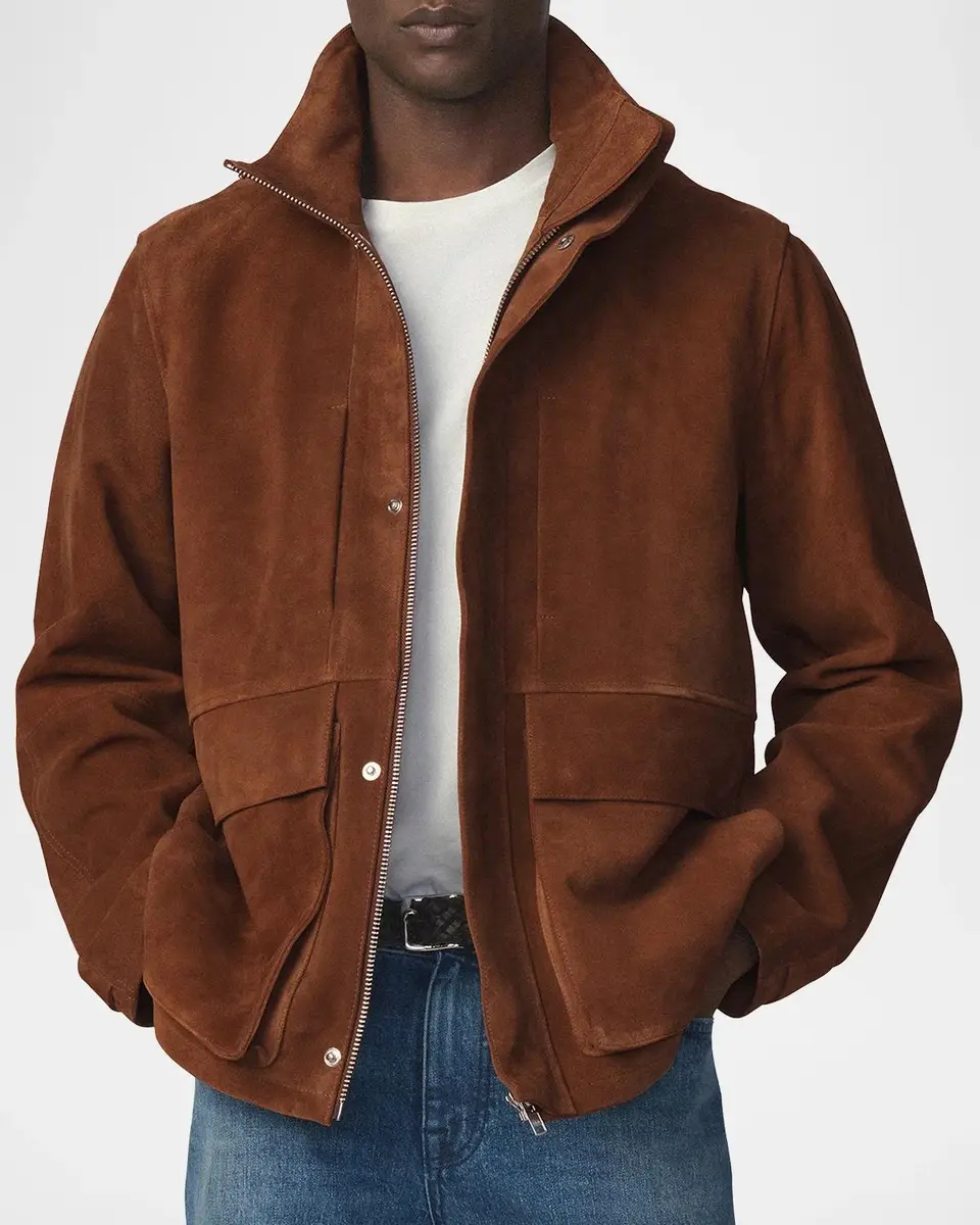 Joe's Jeans Men's Suede Stand-Collar Field Jacket | Thumbnail 4 Joe's Jeans Men's Suede Stand-Collar Field Jacket | Thumbnail 4