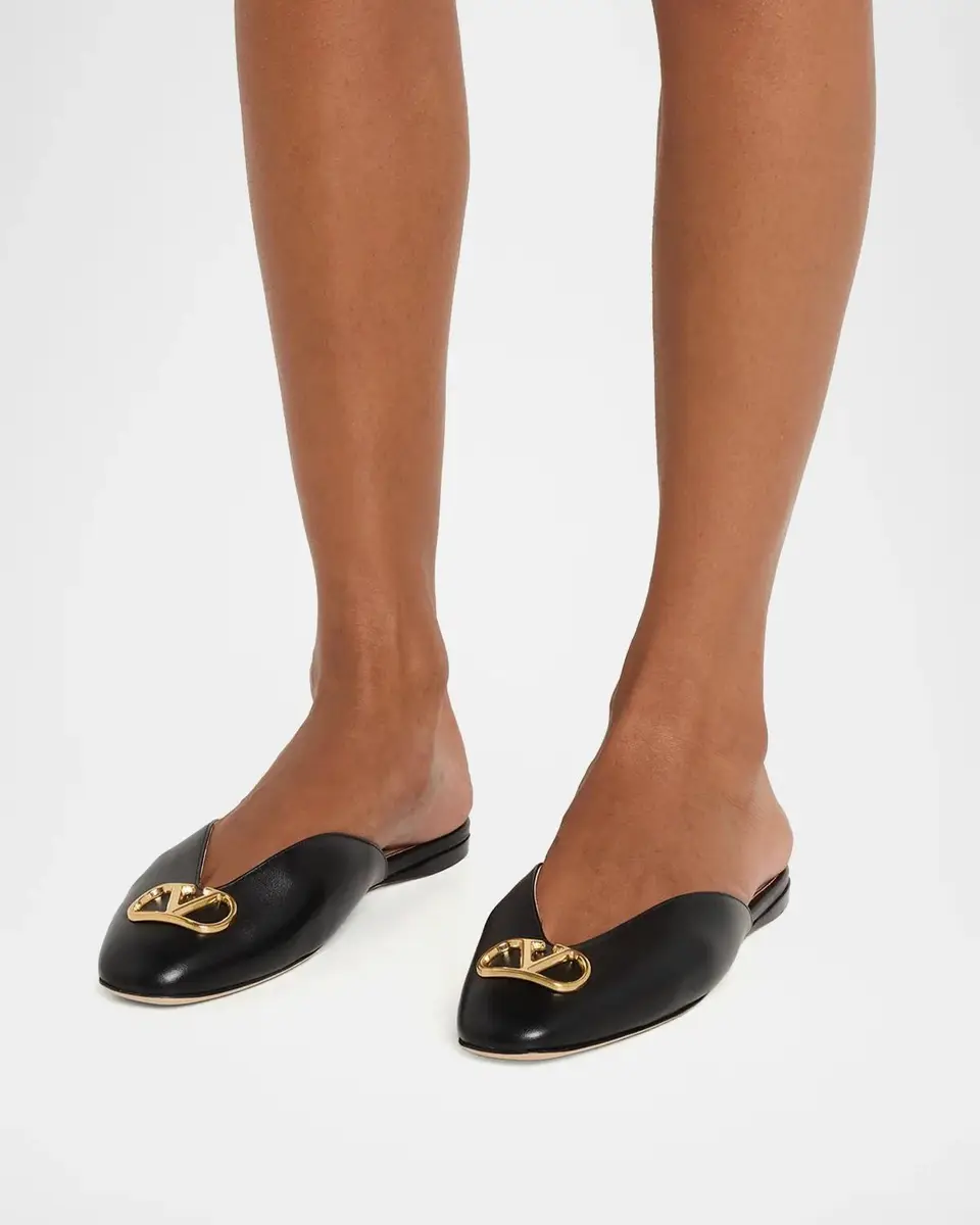 Valentino Garavani VLogo Signature Leather Mules | Thumbnail 2 Valentino Garavani VLogo Signature Leather Mules | Thumbnail 2