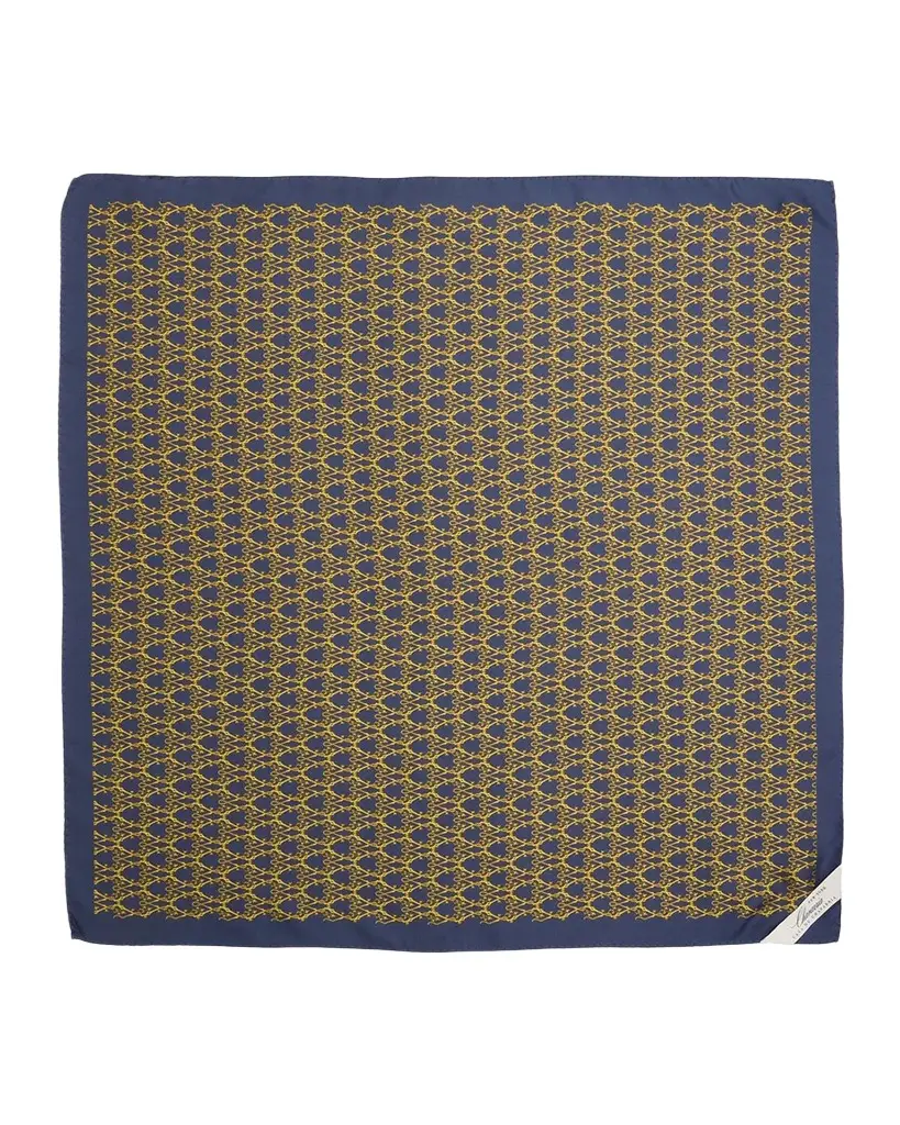 Willy Chavarria Men's Monogram Silk Square Scarf