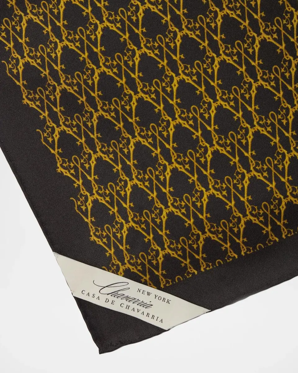 Willy Chavarria Men's Monogram Silk Square Scarf | Thumbnail 2